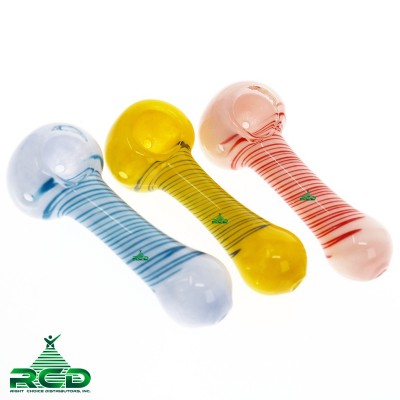 GLASS PIPE FRITED SWIRL LINE ART COLOR PIPE GP2744 1CT